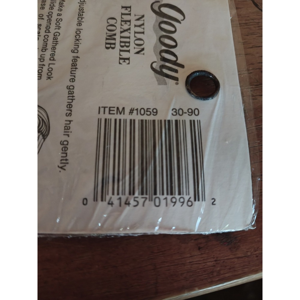 Lot of 5 Sealed Vintage 80s Goody Adjustable Nylon Flexible Hair Comb 1059 Brown - Picture 5 of 5